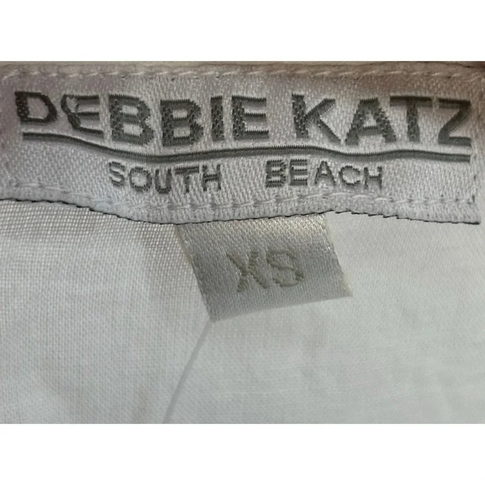 Debbie Katz Cover Up Mini Dress XS White Pink Summer Boho Beach Vacation - Picture 12 of 14